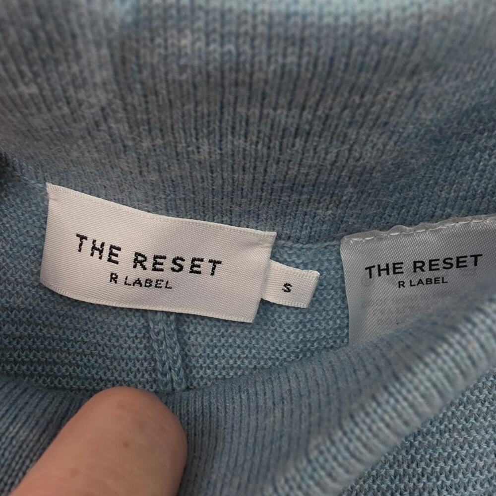 The Reset R Label Teal Wide Leg 100% Wool Pants Size Small - Picture 9 of 10